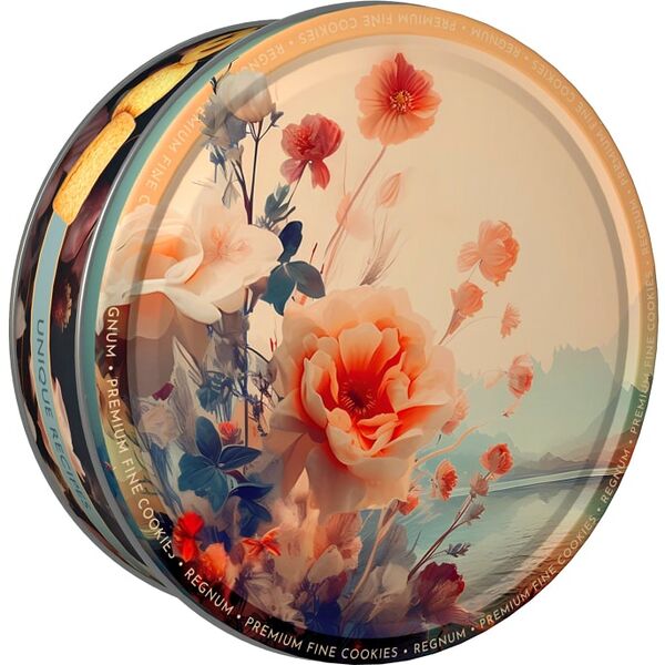 Печенье Regnum сдобное Весенние цветы с сахарной обсыпкой и кокосовой стружкой 400г