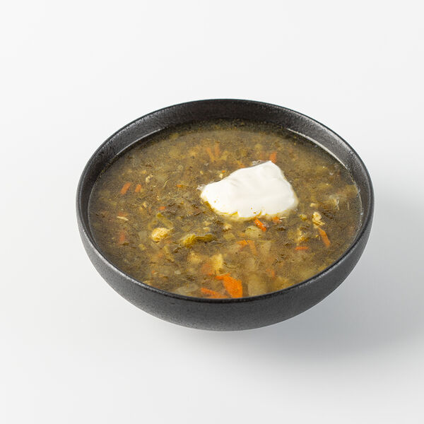 Суп щавелевый с курицей и сметаной 350г