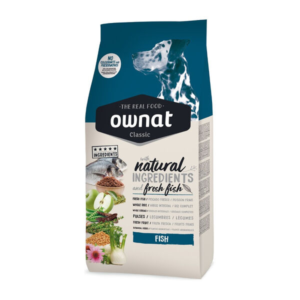 Adult Classic Сухой корм Ownat для собак, с рыбой, 12 кг