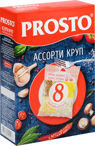 

Ассорти круп Prosto гречка, пшеничка, пшено, перловка 500 г