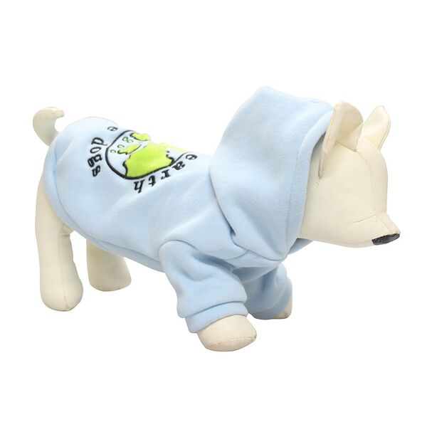 Толстовка для собак FOXIE Earth M (длина спины 35см, обхват груди 48-52см) голубая