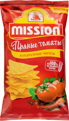 

Чипсы кукурузные Mission Пряные томаты 150 г