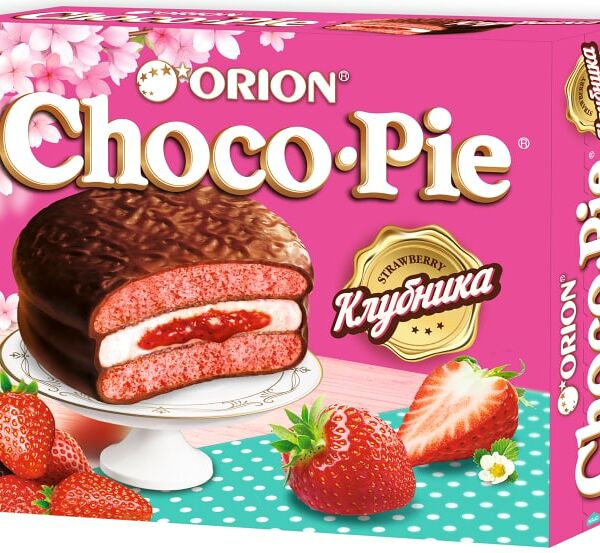 Пирожное Orion Choco Pie в глазури Клубника 360г