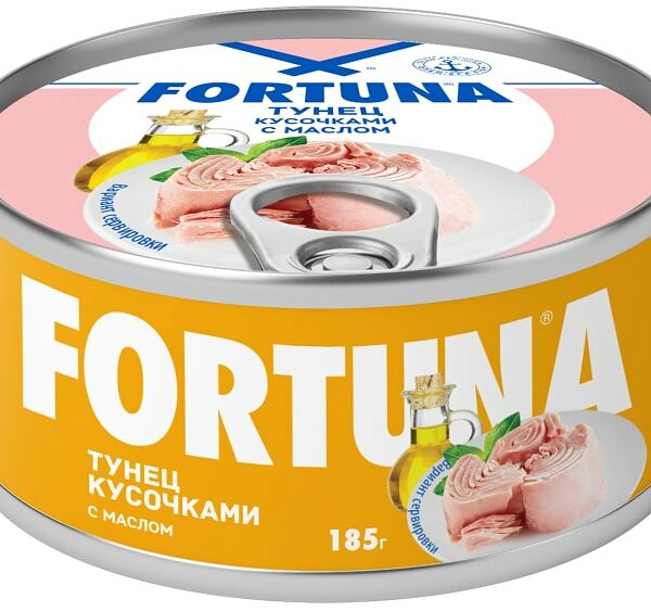 Тунец Fortuna кусочки в масле 185 г