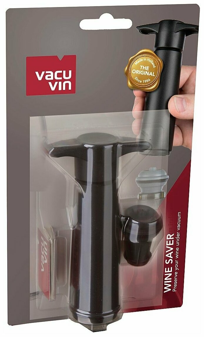 

Вакуумный насос VacuVin с пробкой, черный, блистер