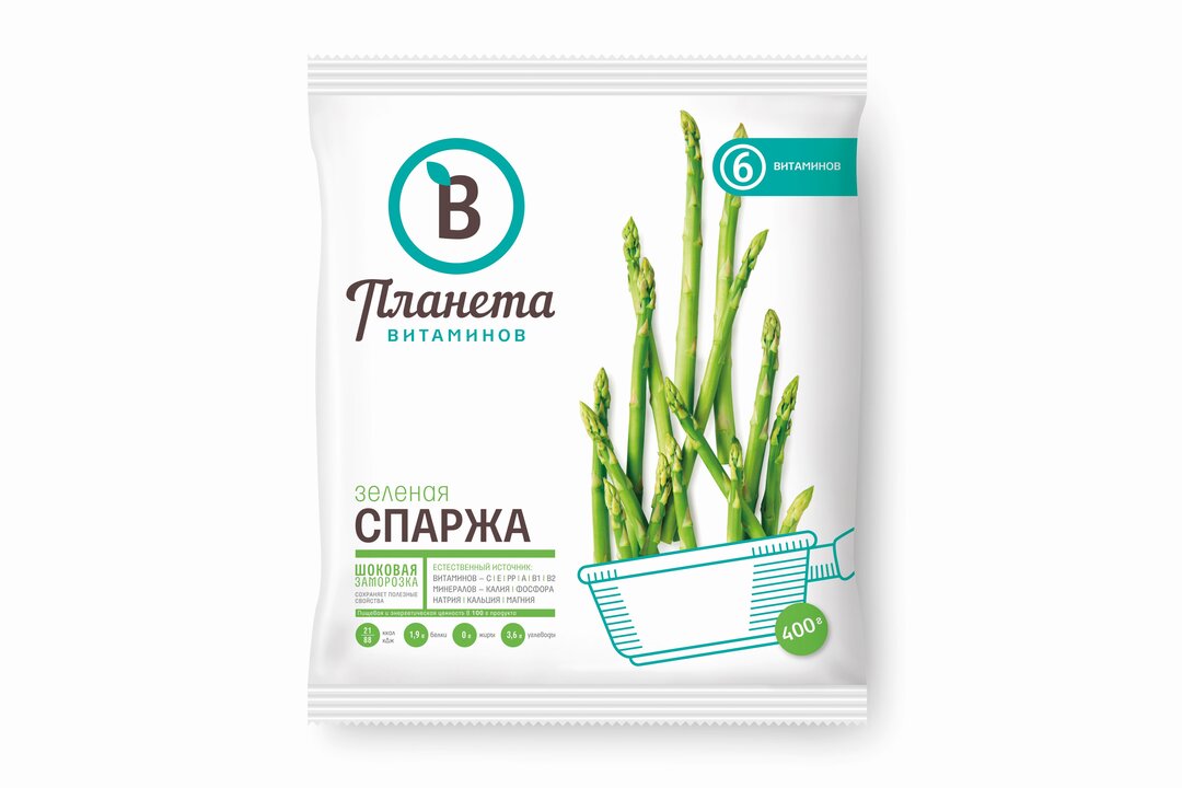 

Спаржа зелёная Планета Витаминов быстрозамороженная 400 г