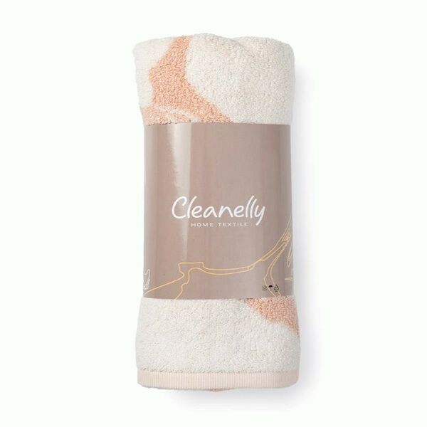 Полотенце махровое Cleanelly Nougat, 50х70 см, для ног, пестротканное, бежевый, хлопок, 650 г/м2