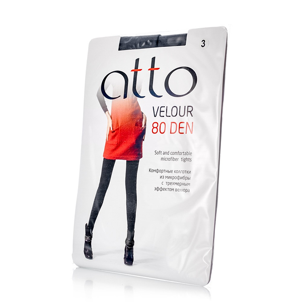 Женские колготки Atto Velour из микрофибры 80den серые 3 размер