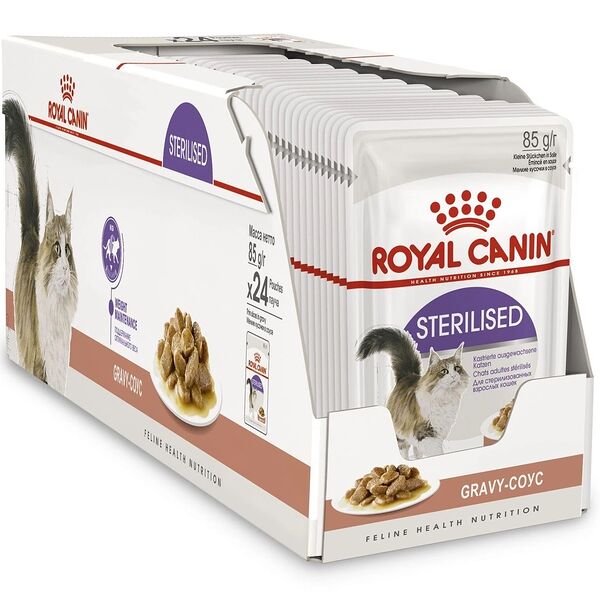 Корм для кошек ROYAL CANIN Sterilised для кастрированных и стерилизованных пауч в соусе 85г (упаковка - 28 шт)