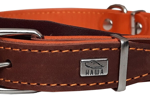 Ошейник НРР 25/3 ПРЕМИУМ коричневый для собак
