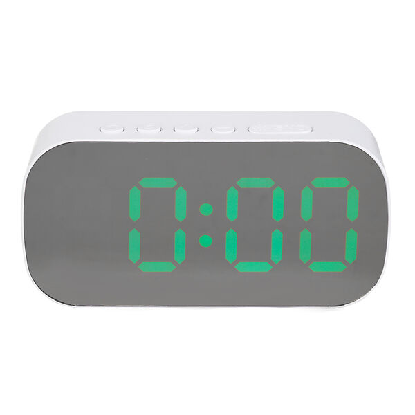 Будильник электронный, 13x6,5x3,5 см, usb/3xaaa, пластик, цвет корпуса белый