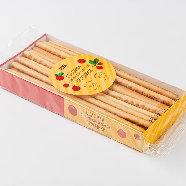 Соломка с начинкой, со вкусом брусники