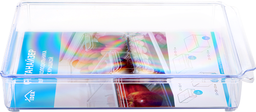 Органайзер для холодильника IDEA 20х30х5см, с крышкой, прозрачный, размер М Арт. 1586