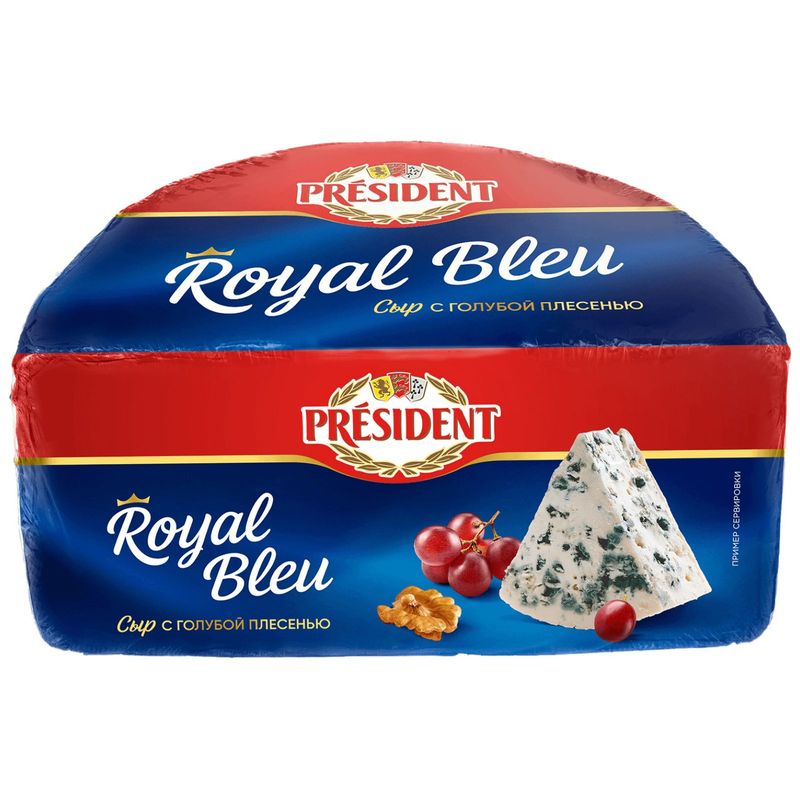 

Сыр мягкий President Royal Bleu c голубой плесенью 55%, вес