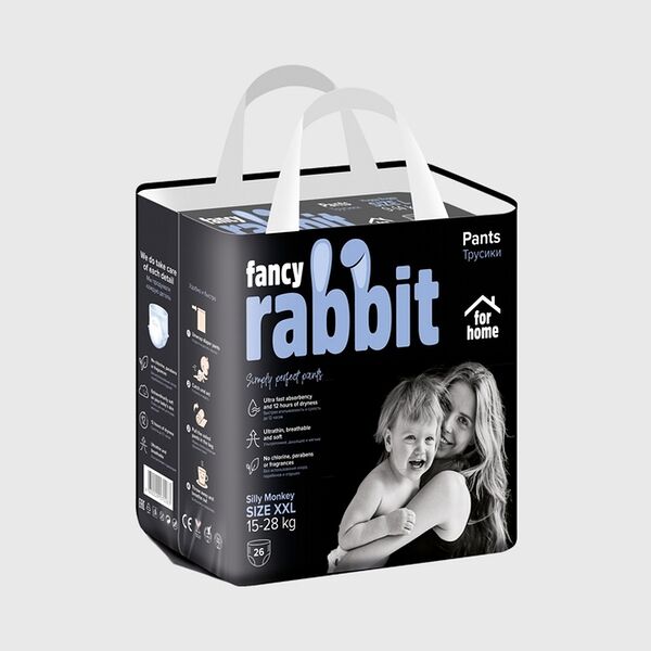 Подгузники-трусики Fancy Rabbit for home XXL 15-28 кг 26 шт