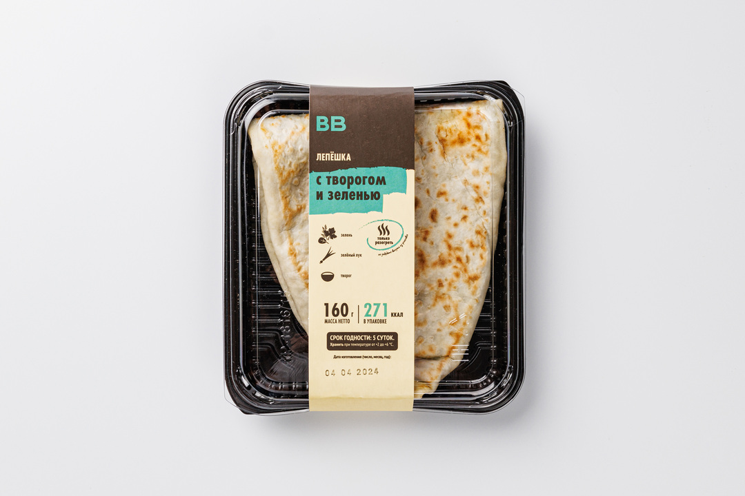 

Лепешка ВкусВилл с творогом и зеленью 160 г