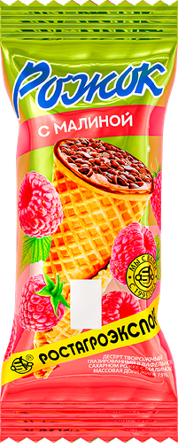 Десерт творожный Ростагроэкспорт рожок малина 15% 60 г
