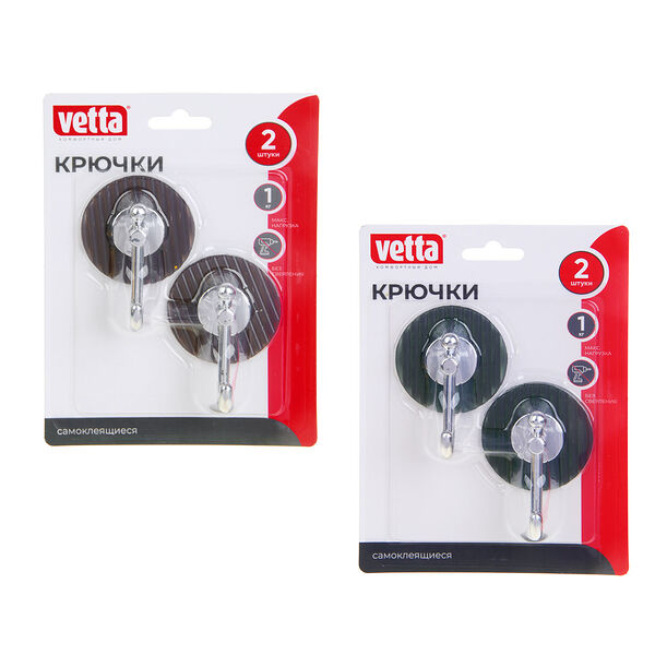 Vetta крючки самоклеящиеся, 2шт, ps в ассортименте