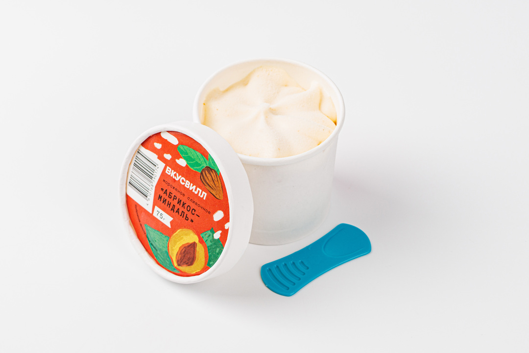 

Мороженое сливочное Абрикос-миндаль Продукт замороженный