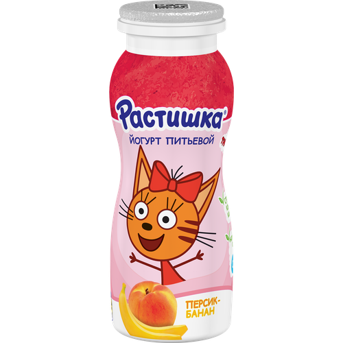 

Йогурт питьевой Растишка персик-банан 1,6% с 3 лет, упаковка в ассортименте 90 г