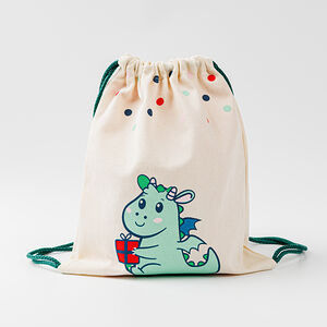 Сумка малая "Дракоша" зелёный шнур