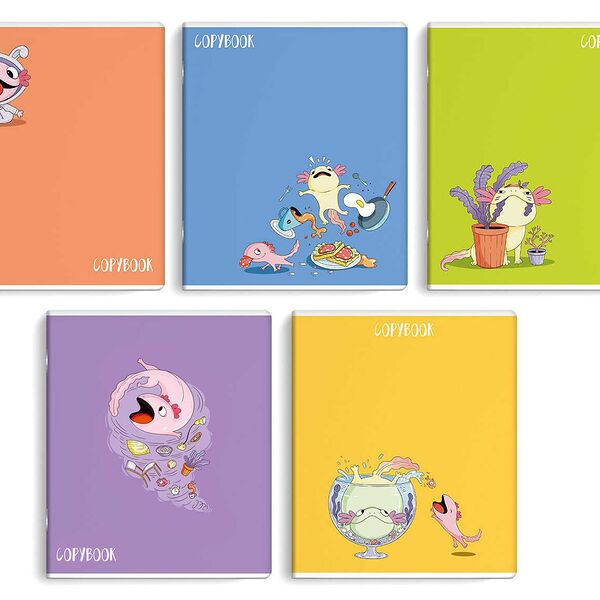 Тетрадь 48л клетка арт. 64420/10 Парочка аксолотлей