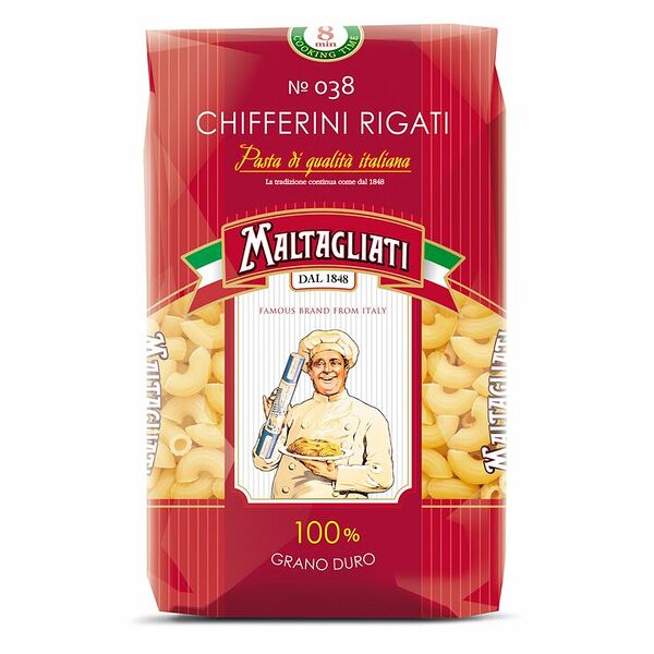 Макароны Maltagliati Chifferini Rigati №38 Рожки 450 г