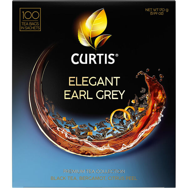 Чай черный Curtis Elegant Earl Grey с бергамотом 100 саш* 1,7 г