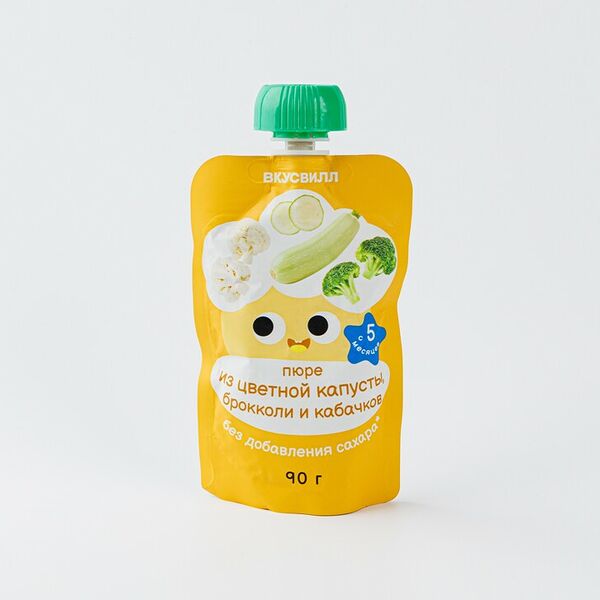 Пюре из цветной капусты, брокколи и кабачков