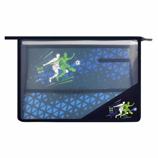 Папка для труда ФУТБОЛИСТЫ А4,33х23 см, 1отдел, молния 59599