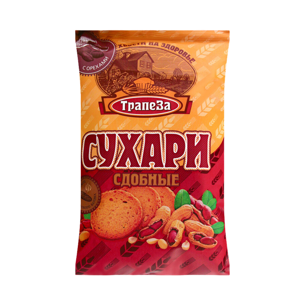 Сухари Трапеза с орехом сдобные 200 г