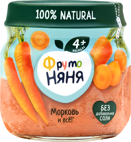 Пюре овощное ФрутоНяня морковь с 4 месяцев