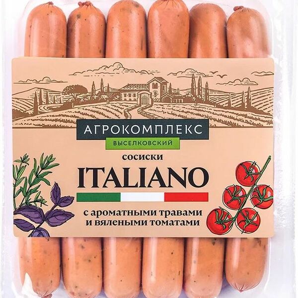 Сосиски Агрокомплекс Italiano с ароматными травами и вялеными томатами 360 г