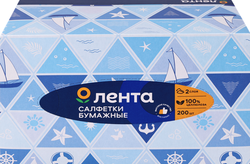 

Салфетки бумажные Лента белые, в коробке, 200шт, цвет в ассортименте