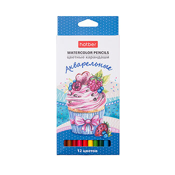 Набор цветных карандашей Hatber акварельные 12 цветов