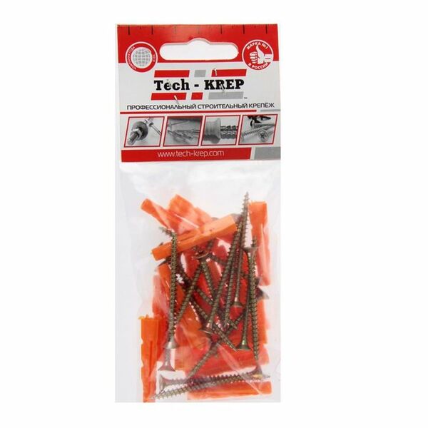 Дюбель универсальный 6х37мм с саморезами 4,0х50мм TECH-KREP 16шт