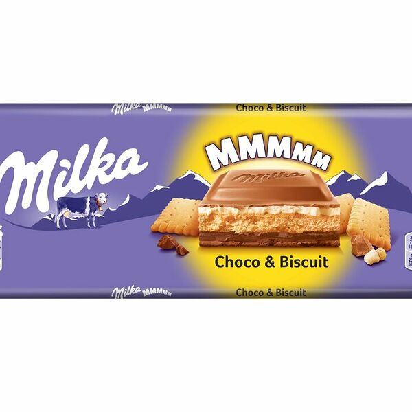 Шоколад молочный Milka Mmmax с шоколадной и молочной начинками и печеньем, 300г