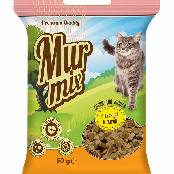 Лакомство для кошек Murmix снеки с курицей и сыром