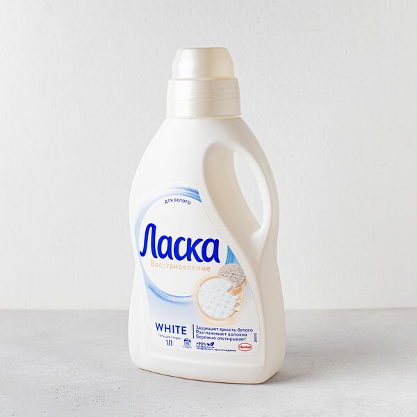 Гель для стирки ЛАСКА восстановление для белого ,1 л