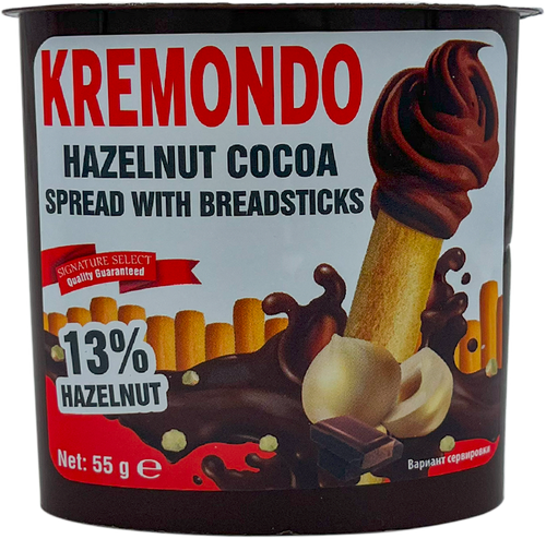 

Паста ореховая Kremondo с какао и палочками 55 г
