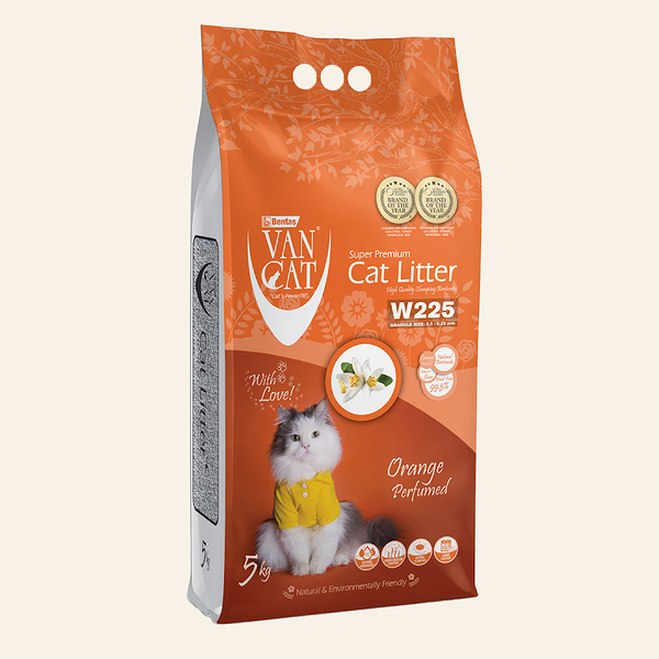 Van Cat Комкующийся наполнитель без пыли с ароматом апельсина 5 кг
