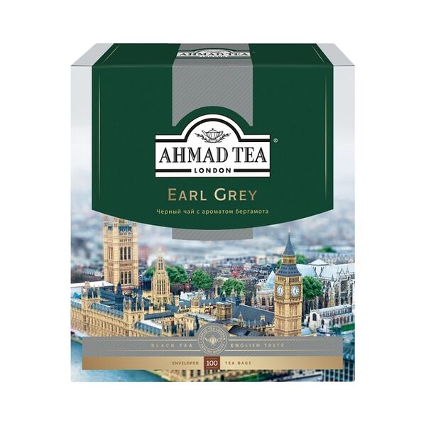 Чай черный Ahmad Tea Earl Grey с бергамотом 100пак, 200г