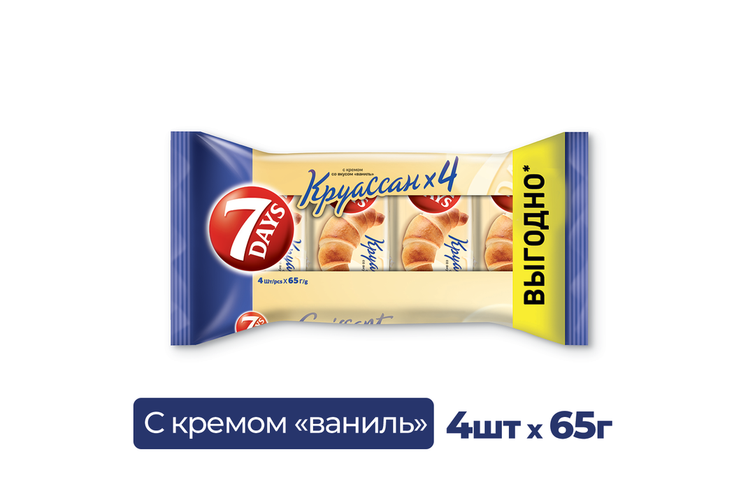 

Круассан 7 Days с кремом со вкусом ваниль 260 г