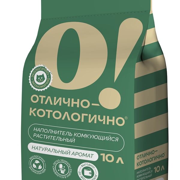 Наполнитель О! Отлично-котологично комкующийся растительный для кошек 5 л