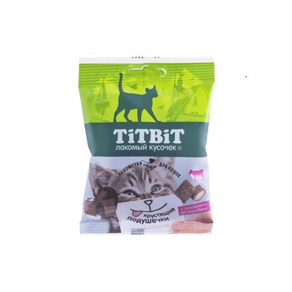 Лакомство Titbit Хрустящие подушечки с паштетом из говядины для кошек