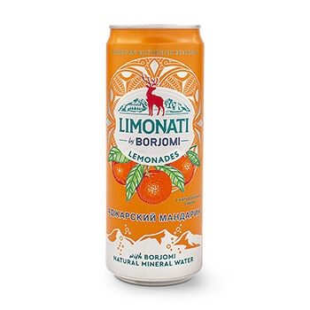 Напиток Limonati By Borjomi Лимонад со вкусом мандарина газированный, 330мл