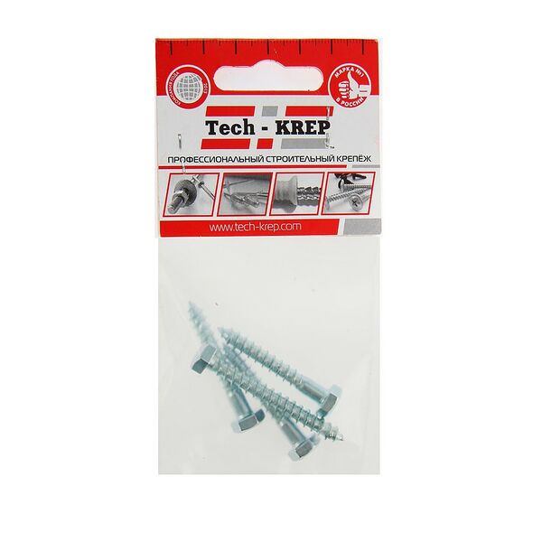 Болт сантехнический Tech-Krep, оцинкованный, 6х40 мм, 4 шт