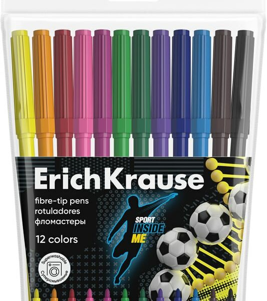 Набор фломастеров ErichKrause Sport DNA 12 цветов