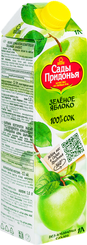 

Сок Сады Придонья Зеленое яблоко 1 л