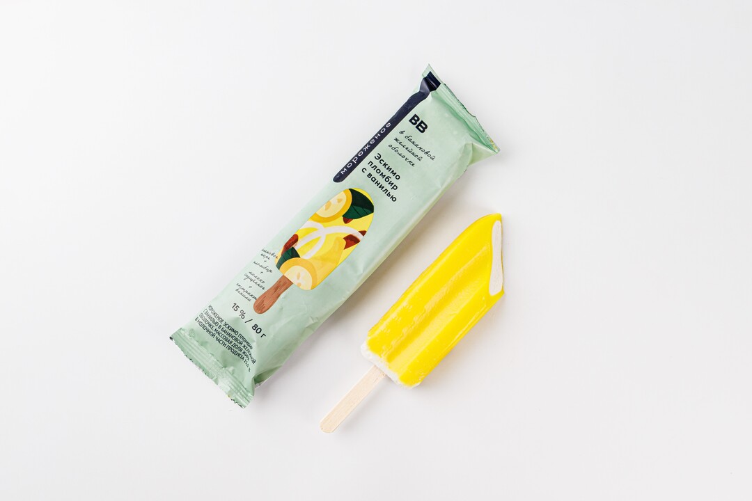 

Эскимо ВкусВилл пломбир с ванилью в банановой желейной оболочке 80 г